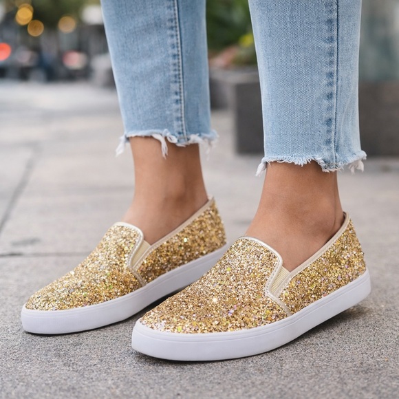 G by Guess Shoes - G by Guess Gold Glitter Sneakers